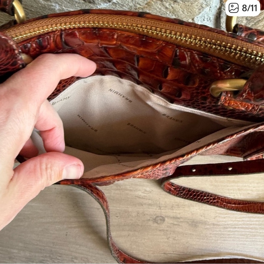 Brahmin Louise Pecan Satchel Dillard 75th Anniversary Melbourne Collection - Picture 7 of 9